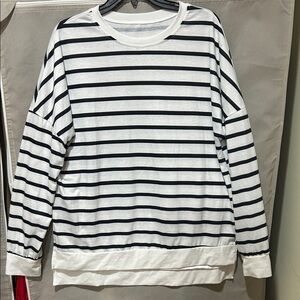 Striped Black and White Long Sleeve Top
